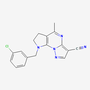 8-(3-chlorobenzyl)-5-methyl-7,8-dihydro-6H-pyrazolo[1,5-a]pyrrolo[3,2-e]pyrimidine-3-carbonitrile