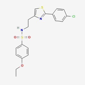 molecular formula C19H19ClN2O3S2 B2679298 N-(2-(2-(4-chlorophenyl)thiazol-4-yl)ethyl)-4-ethoxybenzenesulfonamide CAS No. 933231-29-9