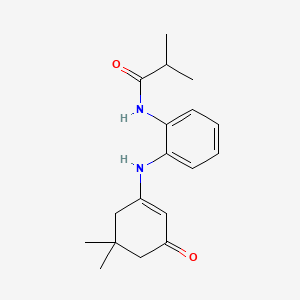 molecular formula C18H24N2O2 B2679300 N-(2-((5,5-二甲基-3-氧代环己-1-烯基)氨基)苯基)-2-甲基丙酰胺 CAS No. 104143-31-9