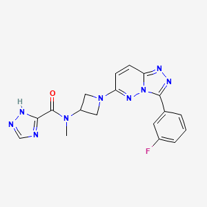 molecular formula C18H16FN9O B2679302 N-[1-[3-(3-Fluorophenyl)-[1,2,4]triazolo[4,3-b]pyridazin-6-yl]azetidin-3-yl]-N-methyl-1H-1,2,4-triazole-5-carboxamide CAS No. 2379978-89-7