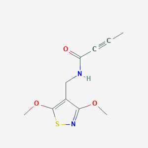 molecular formula C10H12N2O3S B2679307 N-[(3,5-Dimethoxy-1,2-thiazol-4-yl)methyl]but-2-ynamide CAS No. 2411312-96-2