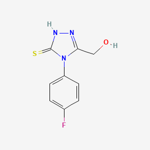 molecular formula C9H8FN3OS B2679309 4-(4-Fluorophenyl)-3-(hydroxymethyl)-1H-1,2,4-triazole-5-thione CAS No. 1524199-36-7
