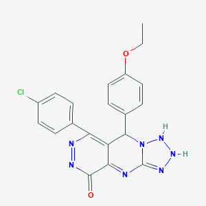 molecular formula C20H16ClN7O2 B267931 10-(4-chlorophenyl)-8-(4-ethoxyphenyl)-2,4,5,6,7,11,12-heptazatricyclo[7.4.0.03,7]trideca-1,3,9,11-tetraen-13-one 