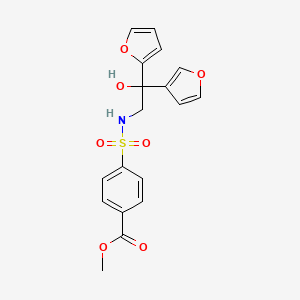 molecular formula C18H17NO7S B2679314 methyl 4-{[2-(furan-2-yl)-2-(furan-3-yl)-2-hydroxyethyl]sulfamoyl}benzoate CAS No. 2034236-31-0