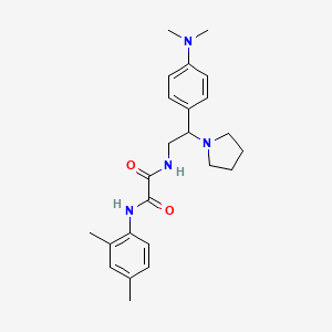 molecular formula C24H32N4O2 B2679315 N1-(2-(4-(二甲胺基)苯基)-2-(吡咯啉-1-基)乙基)-N2-(2,4-二甲基苯基)草酰胺 CAS No. 899729-27-2