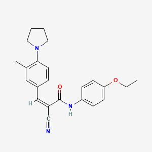 (2Z)-2-cyano-N-(4-ethoxyphenyl)-3-[3-methyl-4-(pyrrolidin-1-yl)phenyl]prop-2-enamide