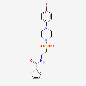 molecular formula C17H20FN3O3S2 B2679322 N-(2-((4-(4-fluorophenyl)piperazin-1-yl)sulfonyl)ethyl)thiophene-2-carboxamide CAS No. 897618-98-3