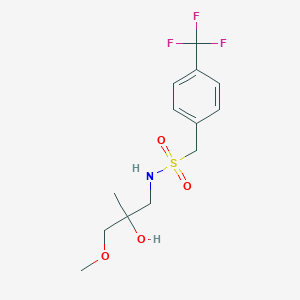 molecular formula C13H18F3NO4S B2679323 N-(2-hydroxy-3-methoxy-2-methylpropyl)-1-(4-(trifluoromethyl)phenyl)methanesulfonamide CAS No. 1396811-70-3