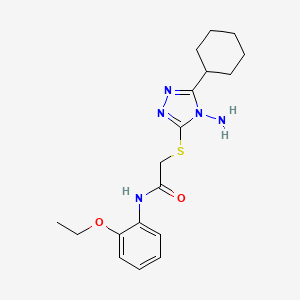 molecular formula C18H25N5O2S B2679334 2-((4-amino-5-cyclohexyl-4H-1,2,4-triazol-3-yl)thio)-N-(2-ethoxyphenyl)acetamide CAS No. 760964-34-9