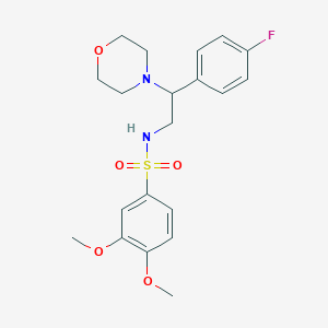 molecular formula C20H25FN2O5S B2679338 N-(2-(4-fluorophenyl)-2-morpholinoethyl)-3,4-dimethoxybenzenesulfonamide CAS No. 941960-24-3