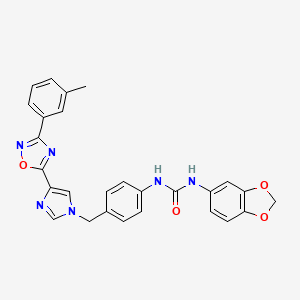 3-(2H-1,3-benzodioxol-5-yl)-1-[4-({4-[3-(3-methylphenyl)-1,2,4-oxadiazol-5-yl]-1H-imidazol-1-yl}methyl)phenyl]urea