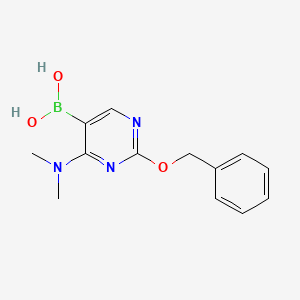 molecular formula C13H16BN3O3 B2679350 2-(Benzyloxy)-4-(dimethylamino)pyrimidine-5-boronic acid CAS No. 2096339-95-4