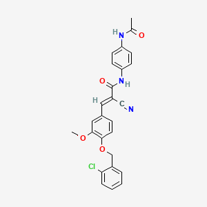 molecular formula C26H22ClN3O4 B2679351 (2E)-3-{4-[(2-CHLOROPHENYL)METHOXY]-3-METHOXYPHENYL}-2-CYANO-N-(4-ACETAMIDOPHENYL)PROP-2-ENAMIDE CAS No. 380477-19-0