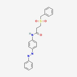 molecular formula C22H21N3O3S B2679352 (E)-3-(benzylsulfonyl)-N-(4-(phenyldiazenyl)phenyl)propanamide CAS No. 1007065-11-3