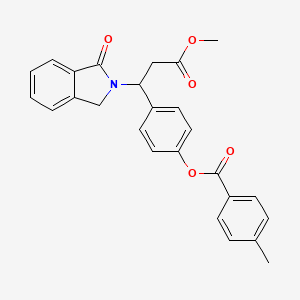 4-[3-methoxy-3-oxo-1-(1-oxo-1,3-dihydro-2H-isoindol-2-yl)propyl]phenyl 4-methylbenzenecarboxylate