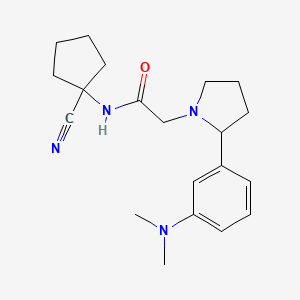 molecular formula C20H28N4O B2679358 N-(1-cyanocyclopentyl)-2-{2-[3-(dimethylamino)phenyl]pyrrolidin-1-yl}acetamide CAS No. 1355864-37-7