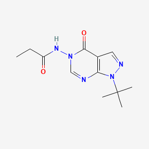 molecular formula C12H17N5O2 B2679366 N-(1-(tert-butyl)-4-oxo-1H-pyrazolo[3,4-d]pyrimidin-5(4H)-yl)propionamide CAS No. 919854-73-2