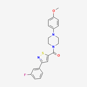 molecular formula C21H20FN3O2S B2679380 (3-(3-Fluorophenyl)isothiazol-5-yl)(4-(4-methoxyphenyl)piperazin-1-yl)methanone CAS No. 1251607-62-1