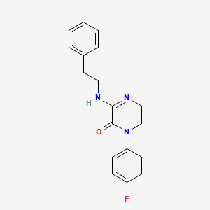 molecular formula C18H16FN3O B2679382 1-(4-fluorophenyl)-3-(phenethylamino)-2(1H)-pyrazinone CAS No. 932538-01-7
