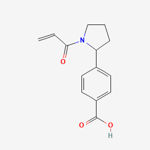 molecular formula C14H15NO3 B2679384 4-(1-Prop-2-enoylpyrrolidin-2-yl)benzoic acid CAS No. 2580221-61-8