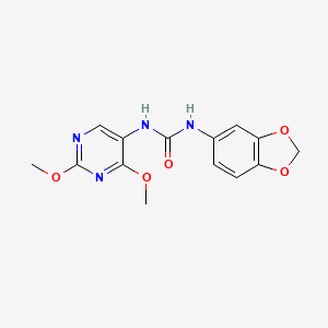 molecular formula C14H14N4O5 B2679388 1-(Benzo[d][1,3]dioxol-5-yl)-3-(2,4-dimethoxypyrimidin-5-yl)urea CAS No. 1448050-67-6