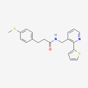 molecular formula C20H20N2OS2 B2679391 3-(4-(甲硫基)苯基)-N-((2-(噻吩-2-基)吡啶-3-基)甲基)丙酰胺 CAS No. 2034433-83-3