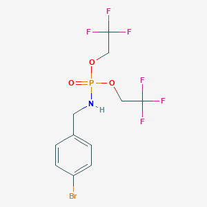 molecular formula C11H11BrF6NO3P B2679392 N-[双(2,2,2-三氟乙氧基)磷酰基]-1-(4-溴苯基)甲胺 CAS No. 2445793-74-6