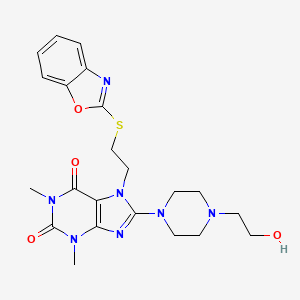 7-(2-(benzo[d]oxazol-2-ylthio)ethyl)-8-(4-(2-hydroxyethyl)piperazin-1-yl)-1,3-dimethyl-1H-purine-2,6(3H,7H)-dione