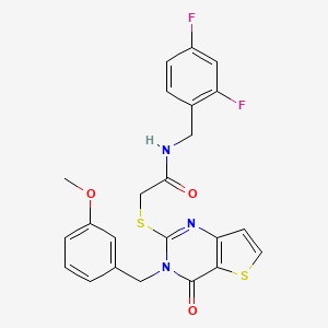 molecular formula C23H19F2N3O3S2 B2679395 N-(2,4-difluorobenzyl)-2-{[3-(3-methoxybenzyl)-4-oxo-3,4-dihydrothieno[3,2-d]pyrimidin-2-yl]sulfanyl}acetamide CAS No. 1260906-17-9