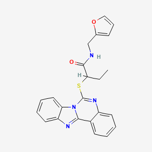 molecular formula C23H20N4O2S B2679401 2-(苯并咪唑并[1,2-c]喹唑啉-6-基硫基)-N-(2-呋喃基甲基)丁酰胺 CAS No. 688792-86-1