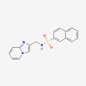molecular formula C18H15N3O2S B2679405 N-(imidazo[1,2-a]pyridin-2-ylmethyl)naphthalene-2-sulfonamide CAS No. 851114-37-9