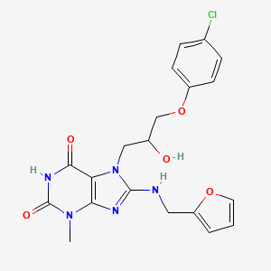 7-(3-(4-chlorophenoxy)-2-hydroxypropyl)-8-((furan-2-ylmethyl)amino)-3-methyl-1H-purine-2,6(3H,7H)-dione
