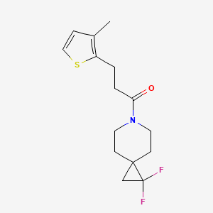 molecular formula C15H19F2NOS B2679421 1-(1,1-Difluoro-6-azaspiro[2.5]octan-6-yl)-3-(3-methylthiophen-2-yl)propan-1-one CAS No. 2097896-68-7