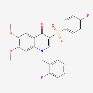 1-[(2-Fluorophenyl)methyl]-3-(4-fluorophenyl)sulfonyl-6,7-dimethoxyquinolin-4-one