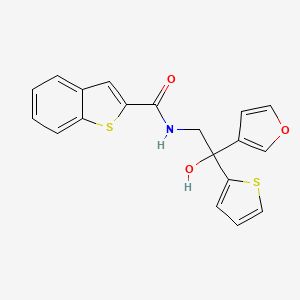 molecular formula C19H15NO3S2 B2679432 N-(2-(furan-3-yl)-2-hydroxy-2-(thiophen-2-yl)ethyl)benzo[b]thiophene-2-carboxamide CAS No. 2034264-60-1