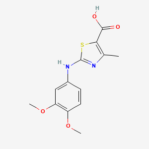 molecular formula C13H14N2O4S B2679444 2-((3,4-Dimethoxyphenyl)amino)-4-methylthiazole-5-carboxylic acid CAS No. 887405-84-7