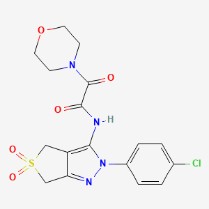 molecular formula C17H17ClN4O5S B2679451 N-(2-(4-chlorophenyl)-5,5-dioxido-4,6-dihydro-2H-thieno[3,4-c]pyrazol-3-yl)-2-morpholino-2-oxoacetamide CAS No. 899962-02-8