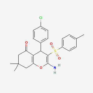 2-amino-4-(4-chlorophenyl)-7,7-dimethyl-3-(4-methylphenyl)sulfonyl-6,8-dihydro-4H-chromen-5-one