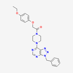 molecular formula C25H27N7O3 B2679456 1-(4-(3-benzyl-3H-[1,2,3]triazolo[4,5-d]pyrimidin-7-yl)piperazin-1-yl)-2-(4-ethoxyphenoxy)ethanone CAS No. 920348-39-6