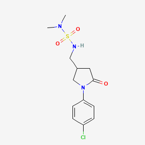 molecular formula C13H18ClN3O3S B2679465 1-(4-Chlorophenyl)-4-[(dimethylsulfamoylamino)methyl]-2-oxopyrrolidine CAS No. 955256-37-8