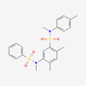 molecular formula C23H26N2O4S2 B2679470 N,2,4-trimethyl-5-(N-methylphenylsulfonamido)-N-(p-tolyl)benzenesulfonamide CAS No. 900137-11-3
