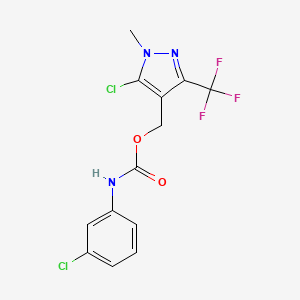 [5-chloro-1-methyl-3-(trifluoromethyl)-1H-pyrazol-4-yl]methyl N-(3-chlorophenyl)carbamate