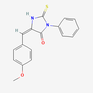 (5E)-2-mercapto-5-(4-methoxybenzylidene)-3-phenyl-3,5-dihydro-4H-imidazol-4-one