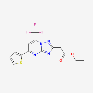 Ethyl [5-(thiophen-2-yl)-7-(trifluoromethyl)[1,2,4]triazolo[1,5-a]pyrimidin-2-yl]acetate