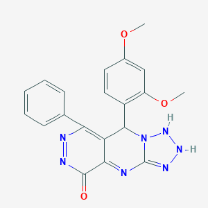 molecular formula C20H17N7O3 B267948 8-(2,4-dimethoxyphenyl)-10-phenyl-2,4,5,6,7,11,12-heptazatricyclo[7.4.0.03,7]trideca-1,3,9,11-tetraen-13-one 