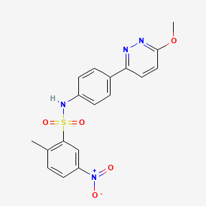 N-(4-(6-methoxypyridazin-3-yl)phenyl)-2-methyl-5-nitrobenzenesulfonamide