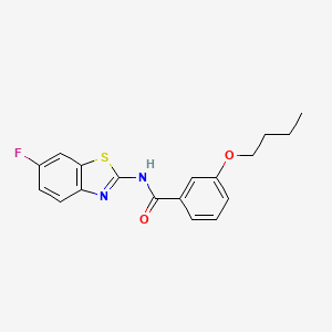 3-butoxy-N-(6-fluoro-1,3-benzothiazol-2-yl)benzamide