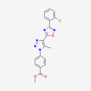 molecular formula C19H14ClN5O3 B2679487 甲酸4-[4-[3-(2-氯苯基)-1,2,4-噁二唑-5-基]-5-甲基嘧唑-1-基]苯甲酸甲酯 CAS No. 941882-27-5