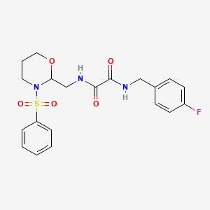 N1-(4-fluorobenzyl)-N2-((3-(phenylsulfonyl)-1,3-oxazinan-2-yl)methyl)oxalamide