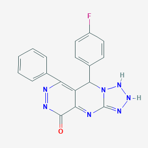 molecular formula C18H12FN7O B267950 8-(4-fluorophenyl)-10-phenyl-2,4,5,6,7,11,12-heptazatricyclo[7.4.0.03,7]trideca-1,3,9,11-tetraen-13-one 